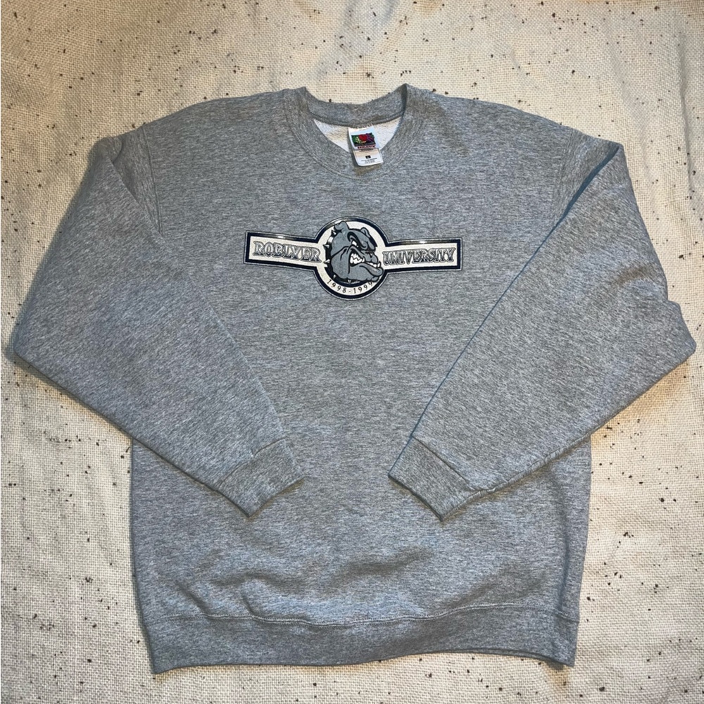 1999 Vintage Robler University Bulldogs Grey Sweatshirt Size Large
